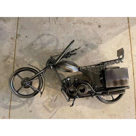 Motorcycle Chopper Metal Art Handmade Nuts and Bolts — Motorcycle, Biker… - Picture 6 of 8